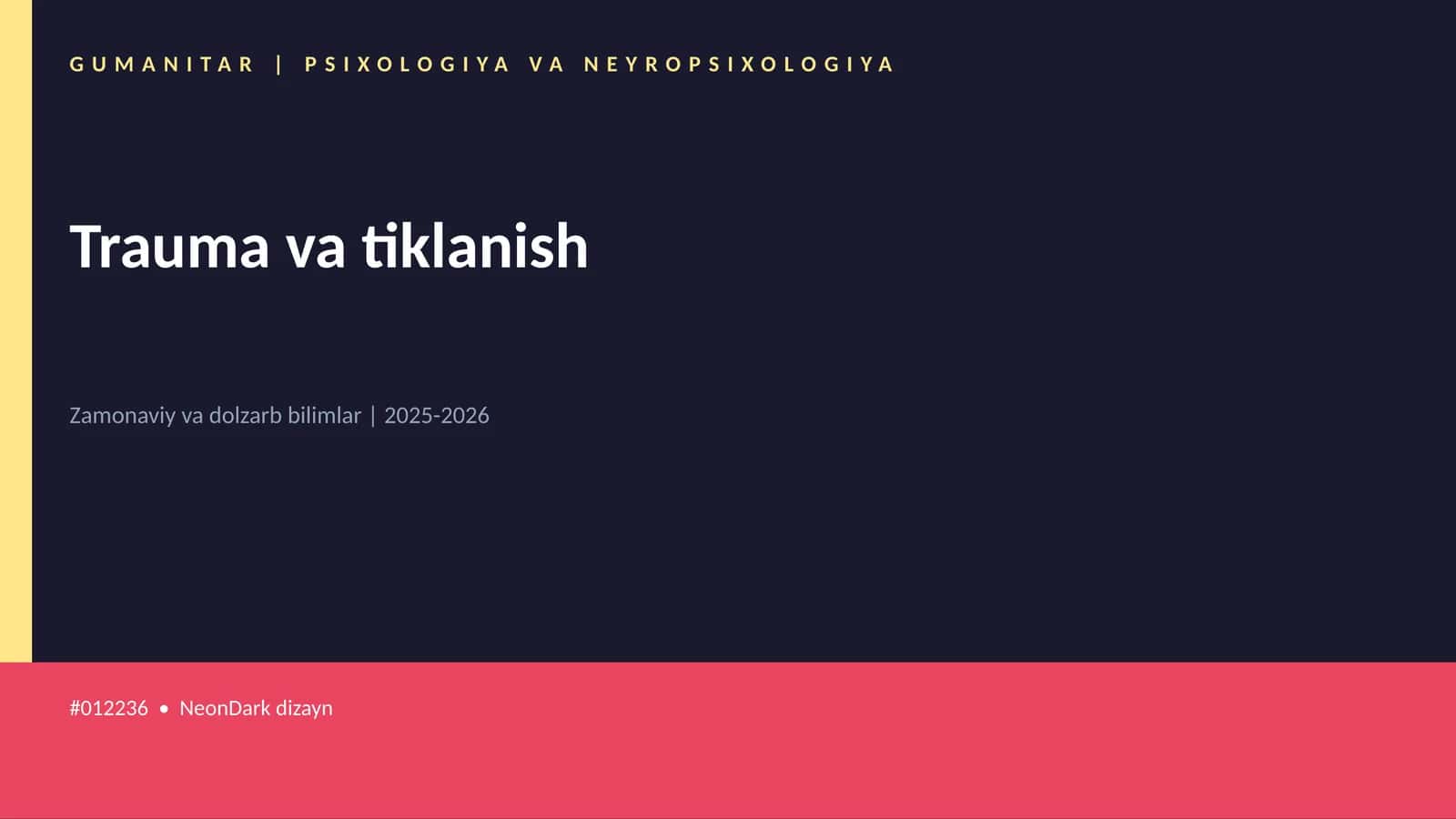 Trauma va tiklanish