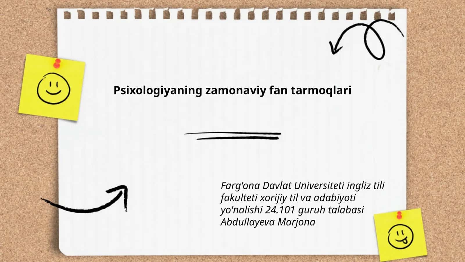 Psixologiyaning zamonaviy fan tarmoqlari