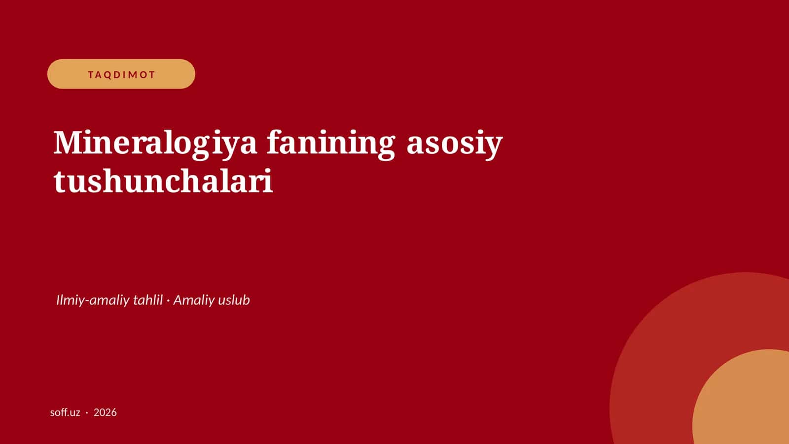 Mineralogiya fanining asosiy tushunchalari