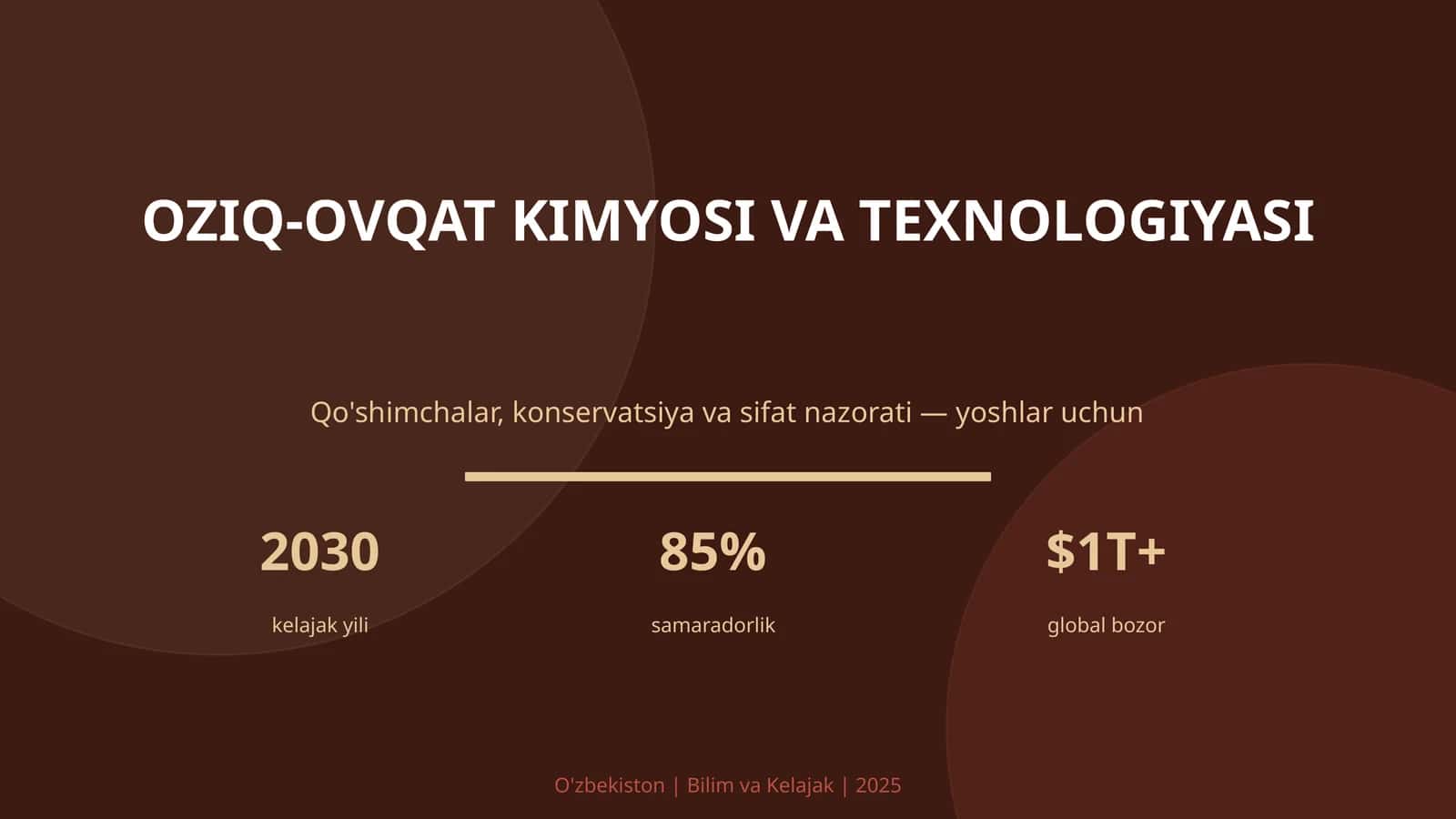 OZIQ-OVQAT KIMYOSI VA TEXNOLOGIYASI