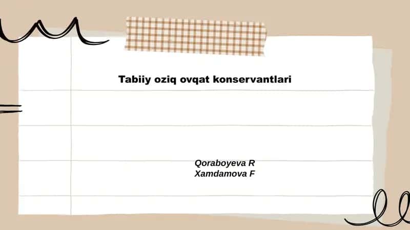 Tabiiy oziq ovqat konservantlari