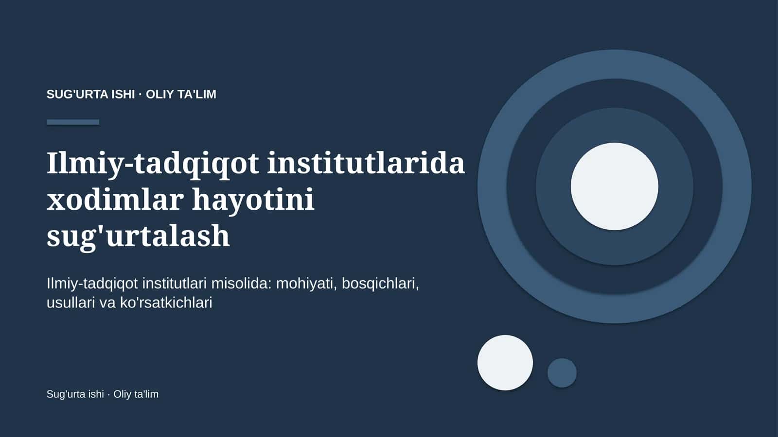 [Ilmiy-tadqiqot institutlarida xodimlar hayotini sug'urtalash]