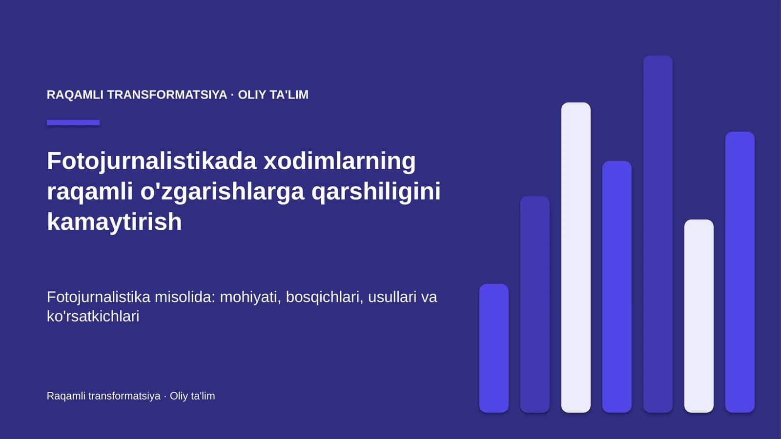 fotojurnalistikada xodimlarning raqamli o'zgarishlarga qarshiligini kamaytirish 1587