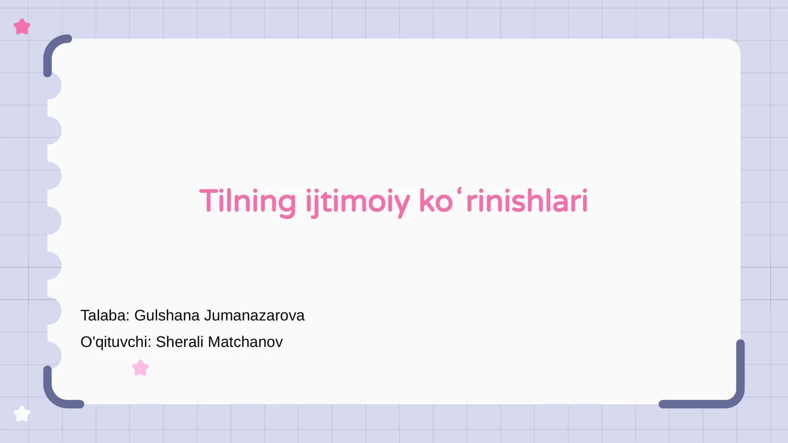 Tilning ijtimoiy koʻrinishlari
