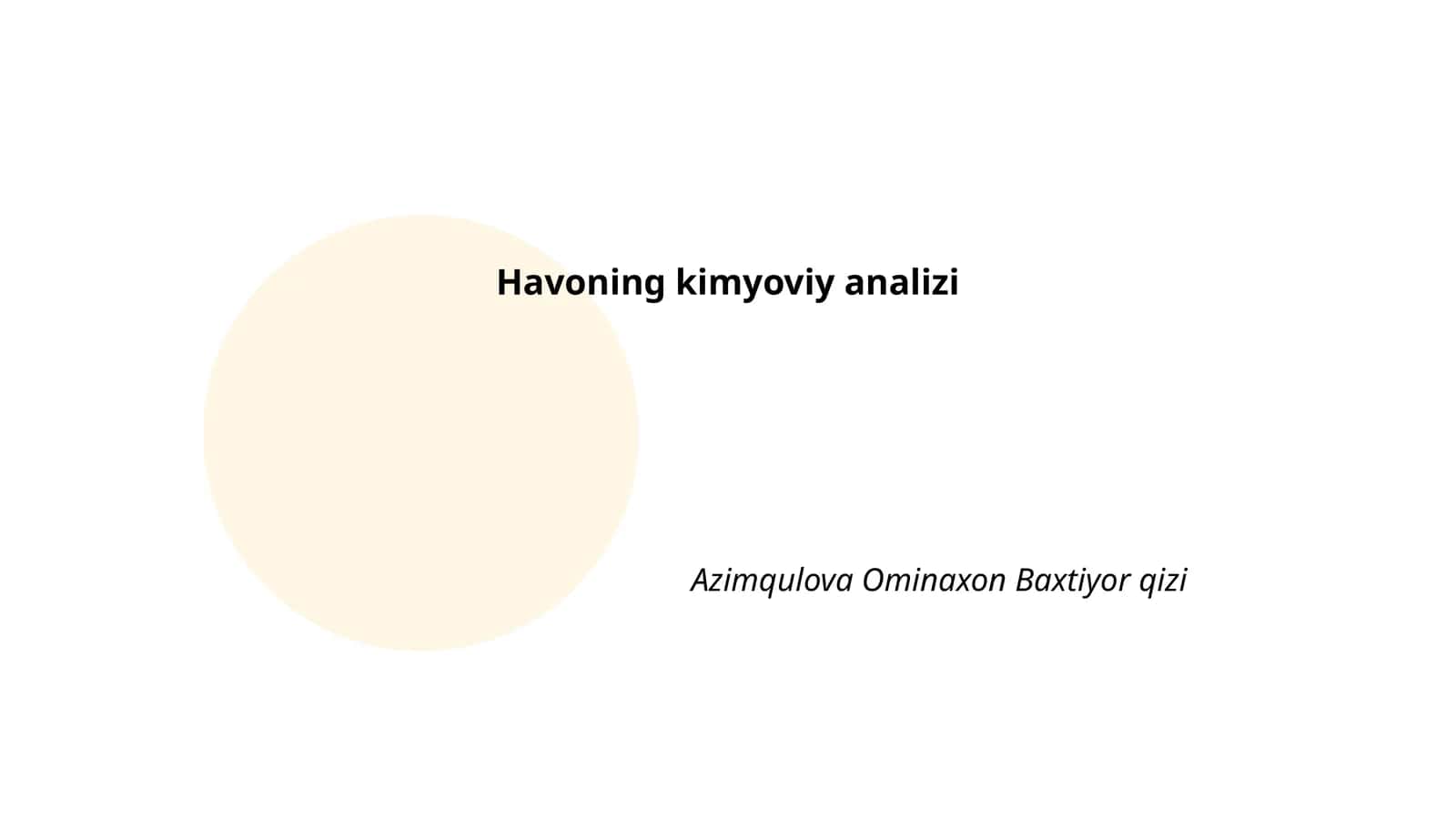 Havoning kimyoviy analizi