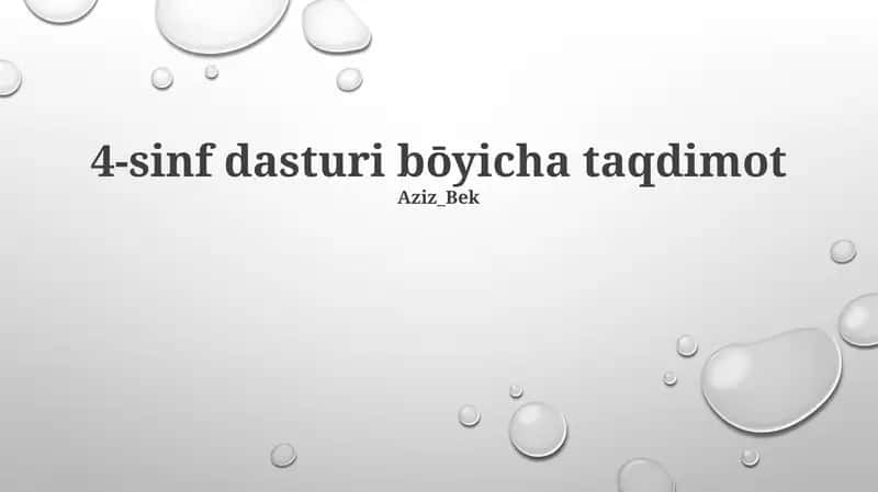 4-sinf dasturi bōyicha taqdimot