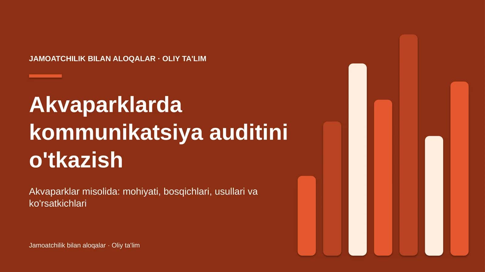 Akvaparklarda kommunikatsiya auditini o'tkazish