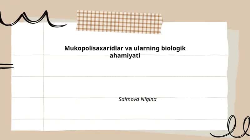 Mukopolisaxaridlar va ularning biologik ahamiyati