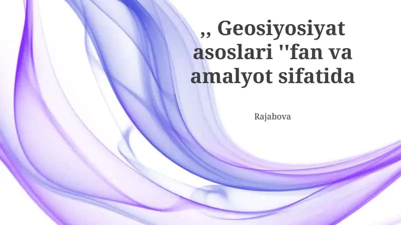 Geosiyosat Amaliyoti: Misollar