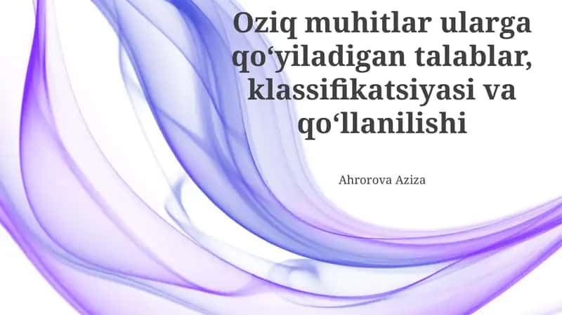 Steril Muhitlarga Qo'yiladigan Talablar