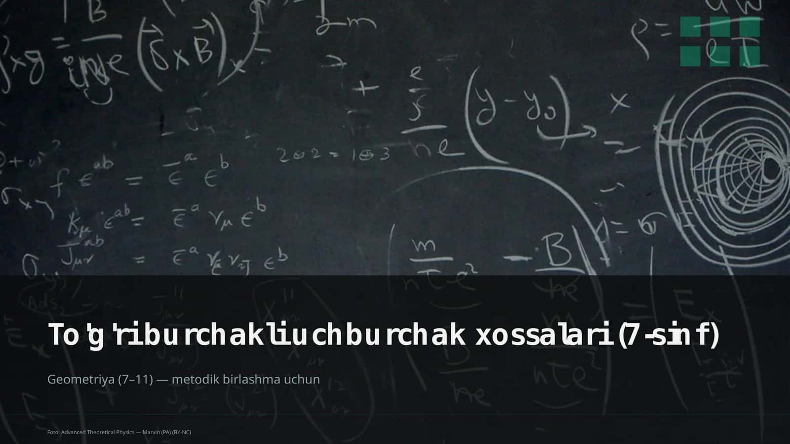 To'g'ri burchakli uchburchak xossalari (7-sinf)