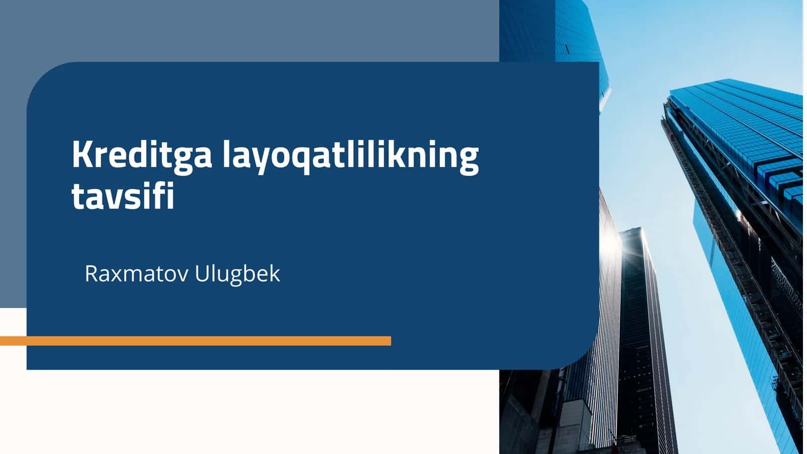 Kreditga layoqatlilikning tavsifi