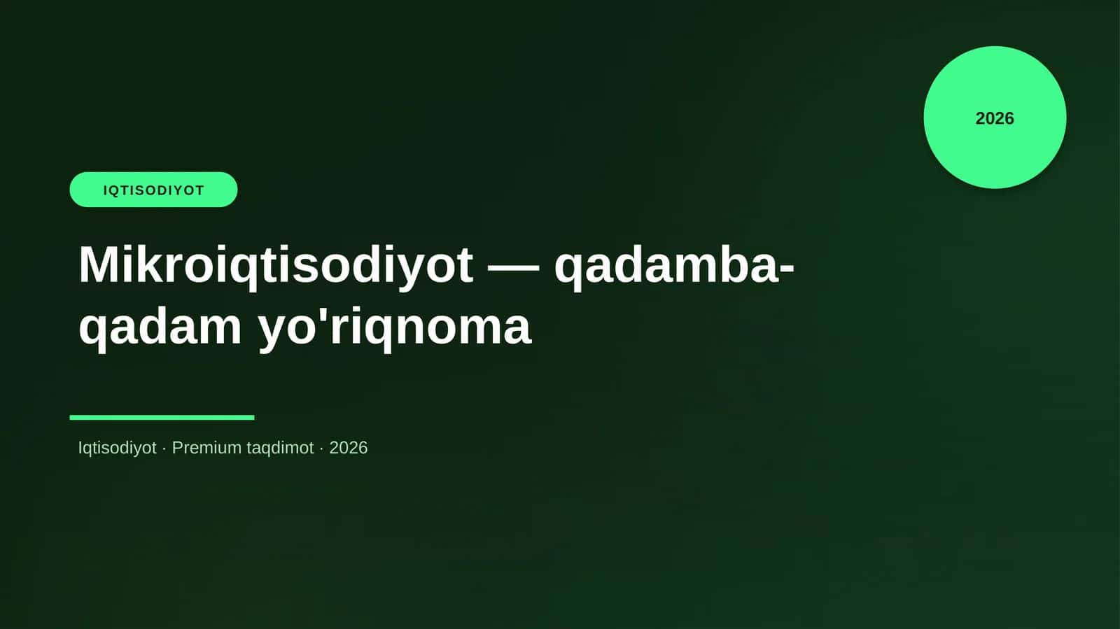 Mikroiqtisodiyot — qadamba-qadam yo'riqnoma