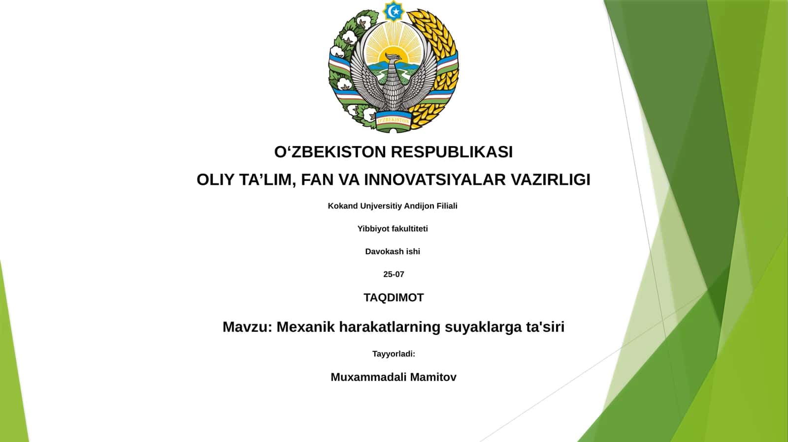 Mexanik harakatlarning suyaklarga ta'siri