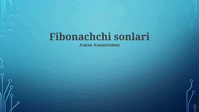 Fibonachchi sonlari