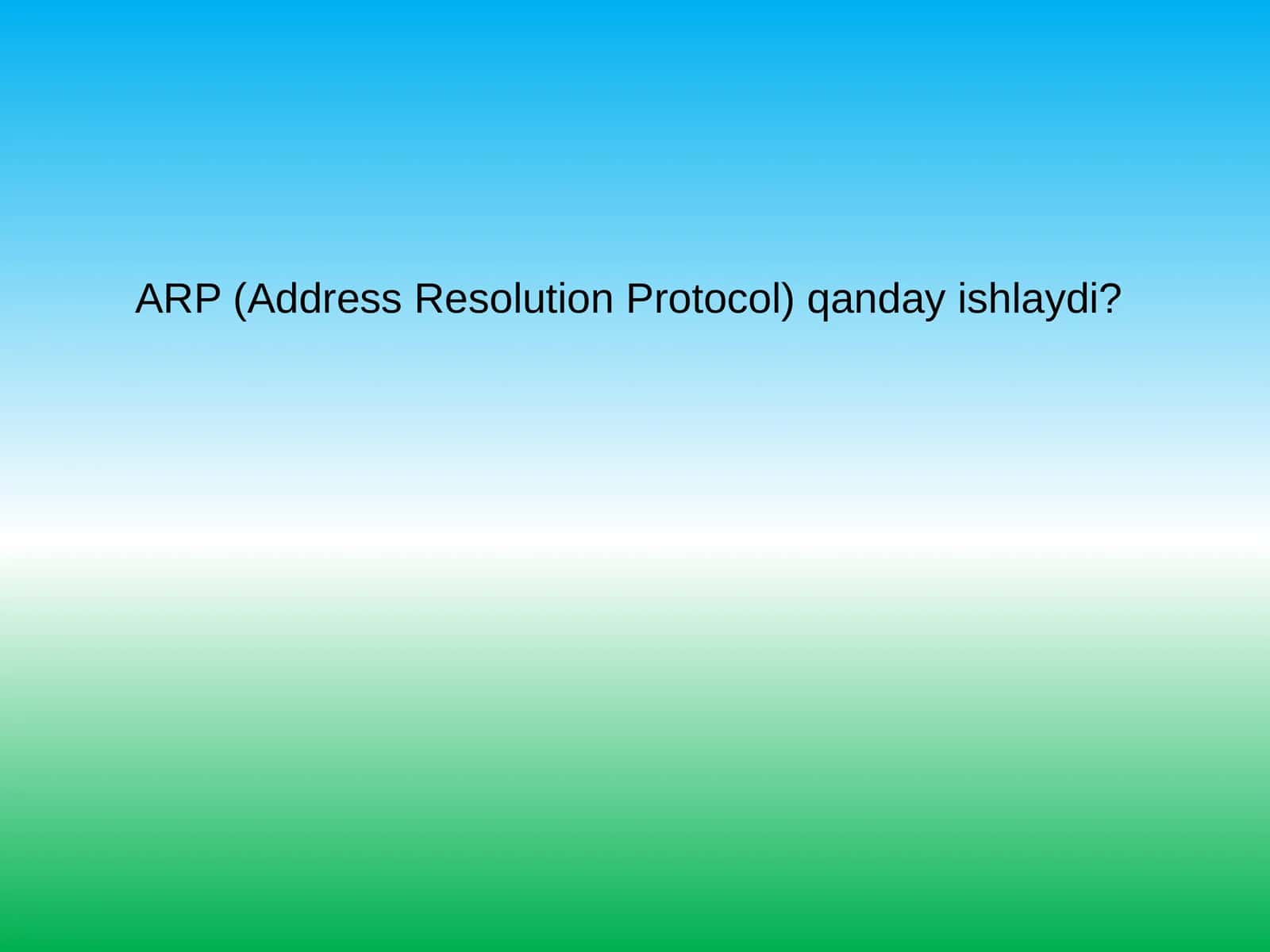 ARP (Address Resolution Protocol) qanday ishlaydi?