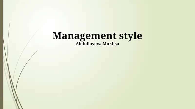 Management style