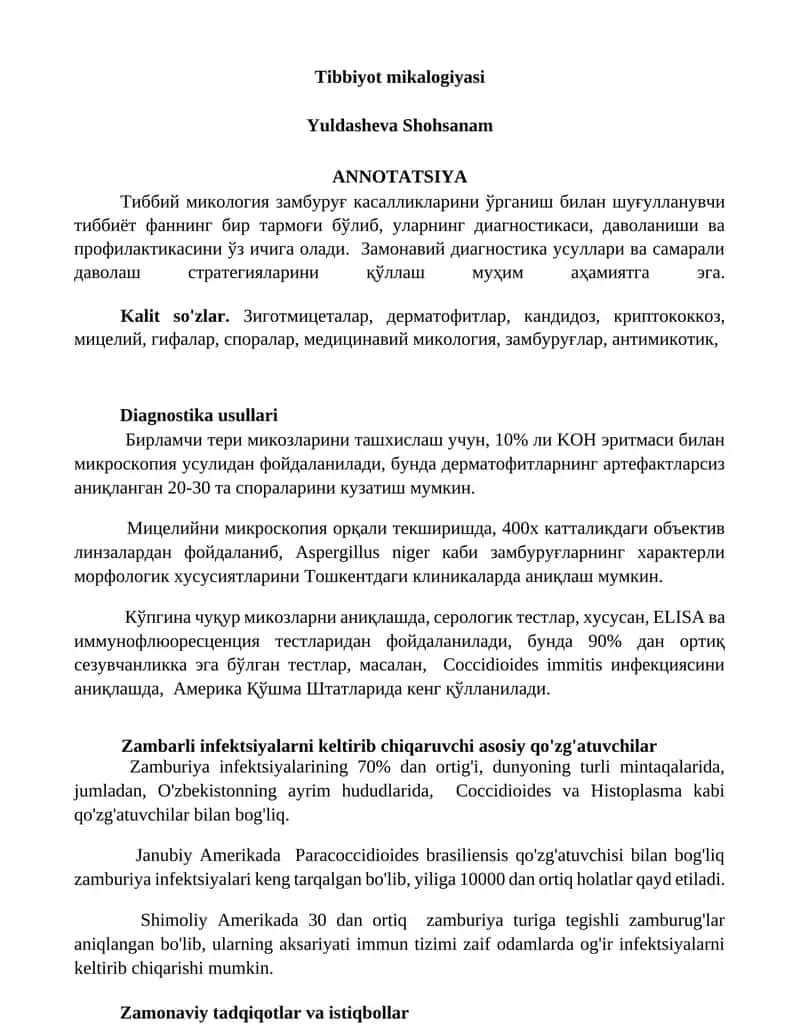 Tibbiyot mikalogiyasi