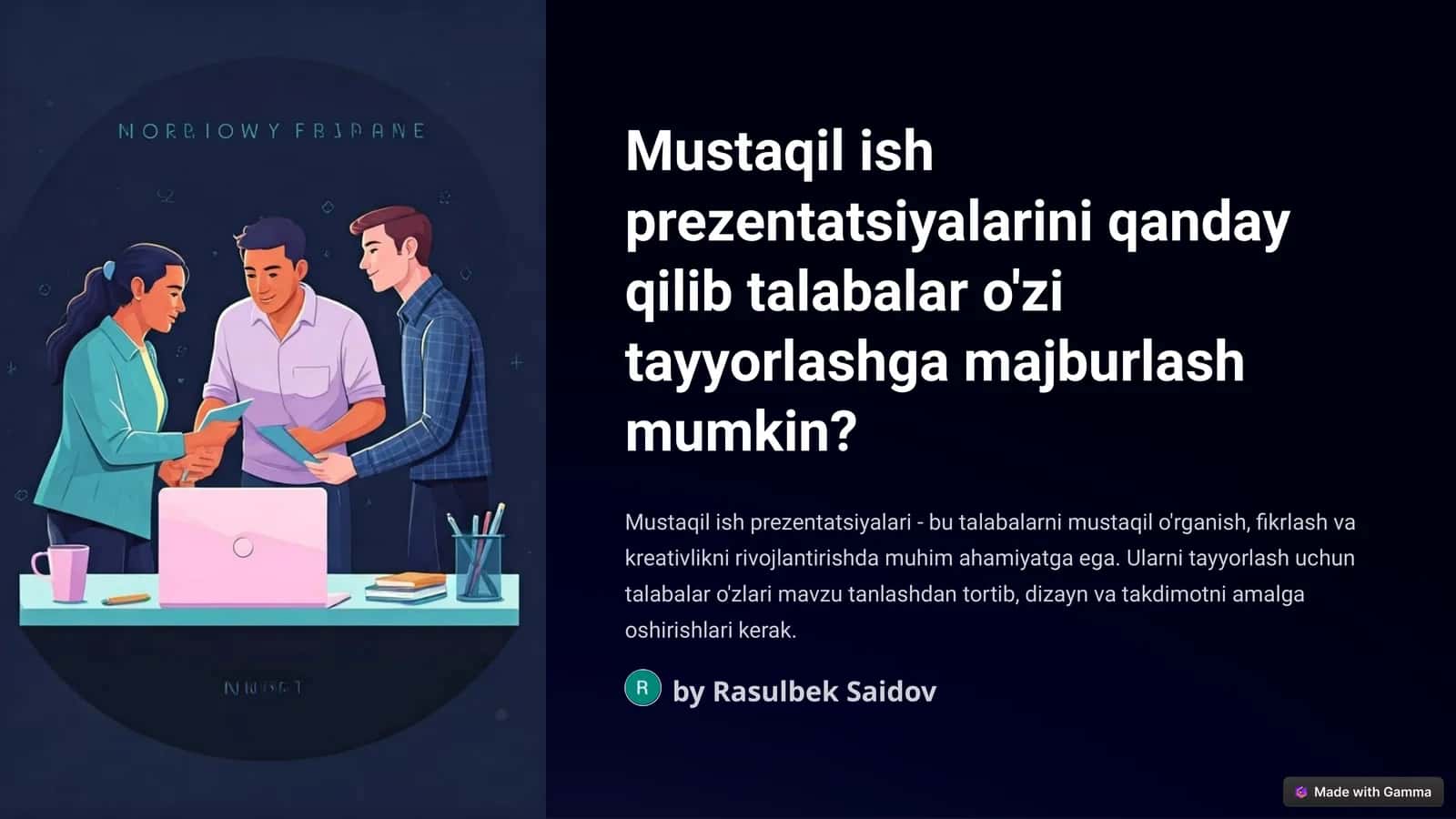 Mustaqil ish prezentatsiyalari