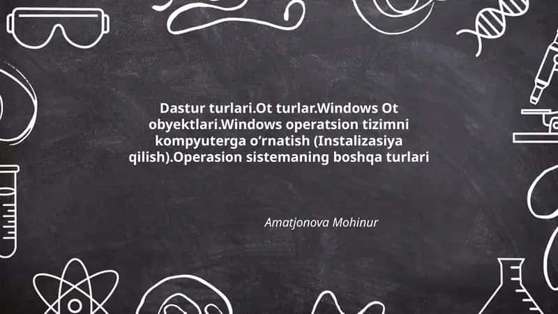 Windows operatsion tizimni kompyuterga oʻrnatish