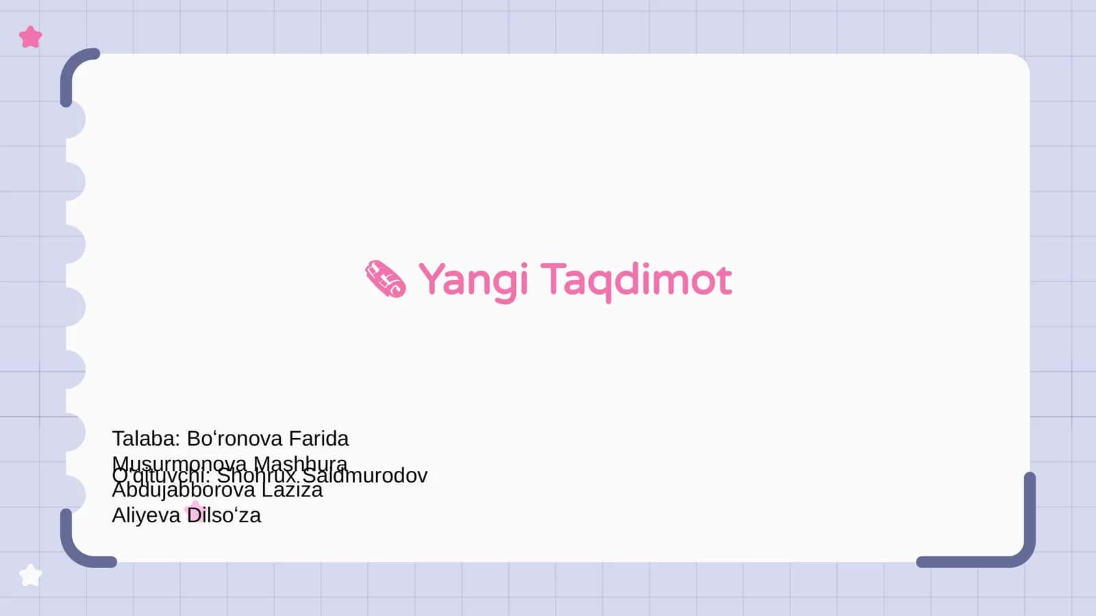 Yangi Taqdimot
