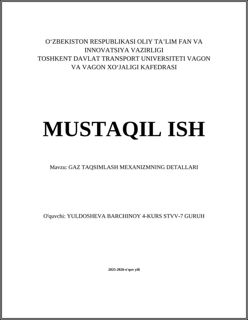 Gaz taqsimlash mexanizmi