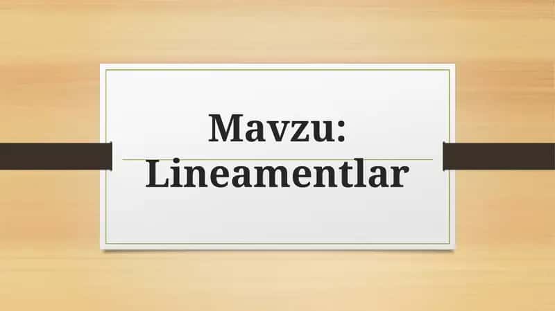 Lineamentlar