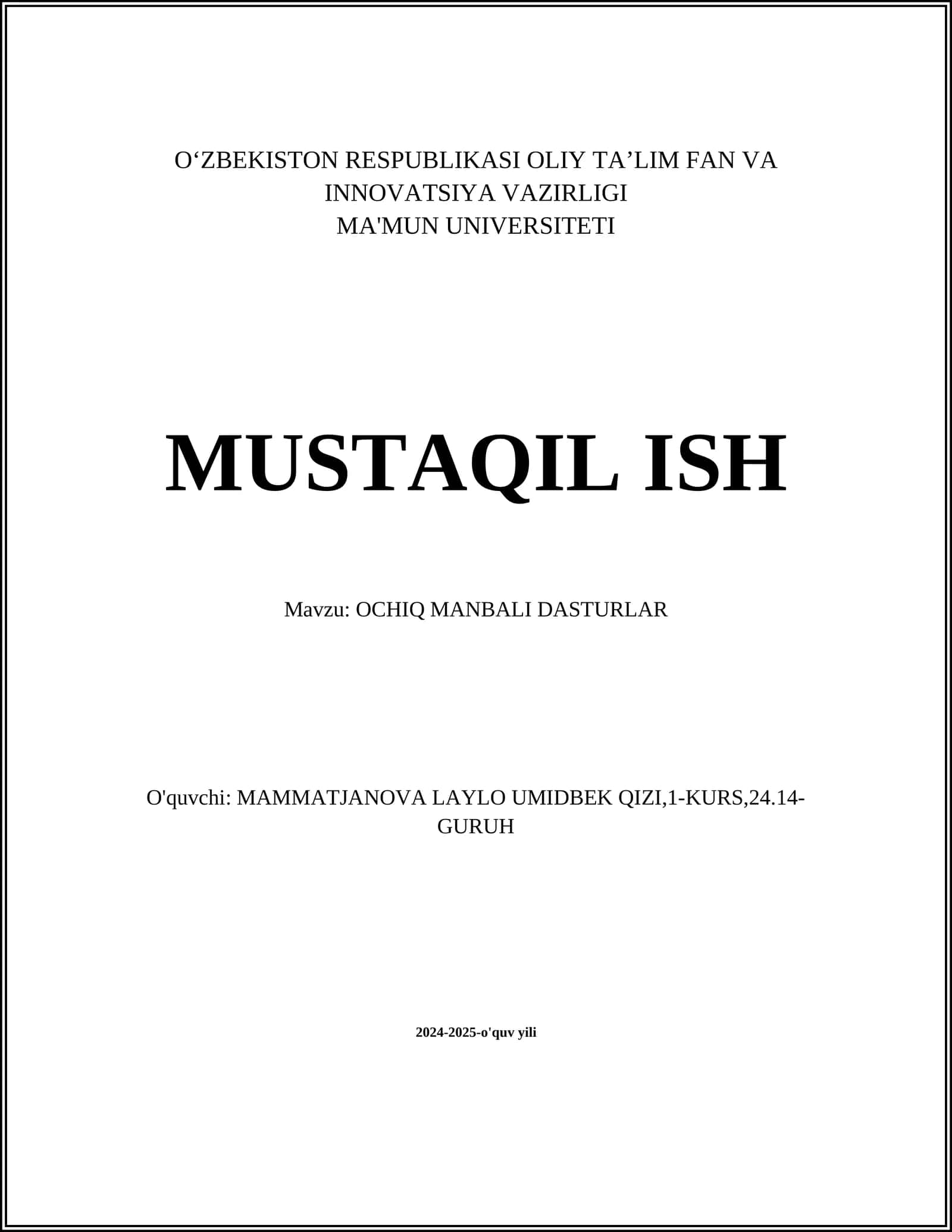 Ochiq manbali dasturlar tarixi