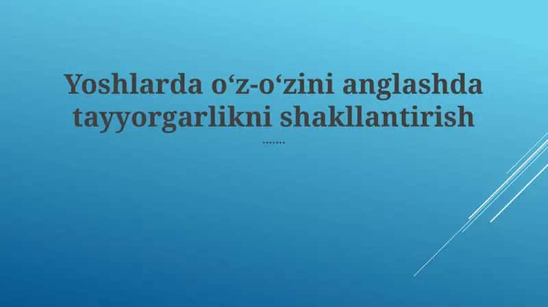 O'z-o'zini anglash