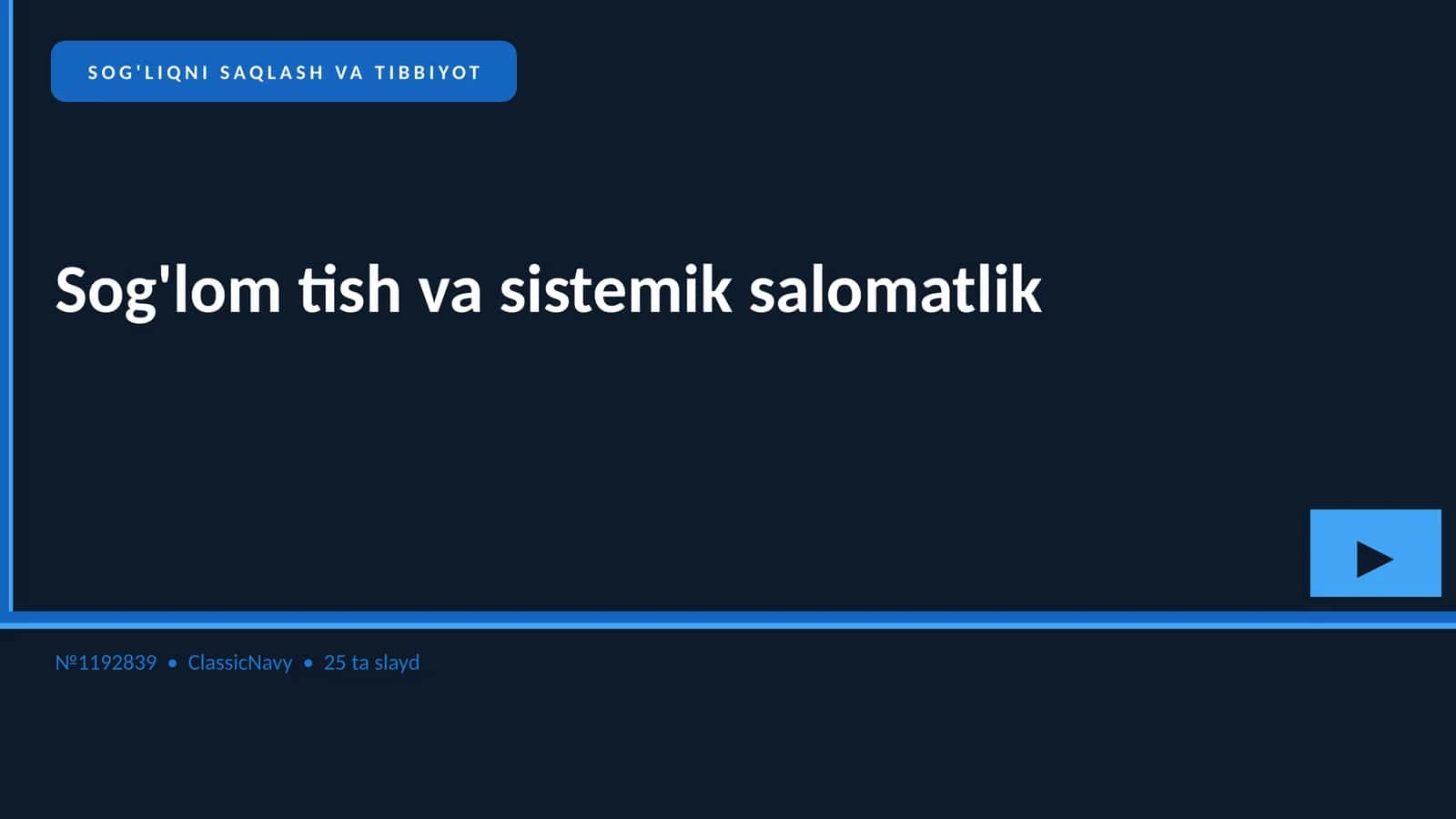 Sog'lom tish va sistemik salomatlik