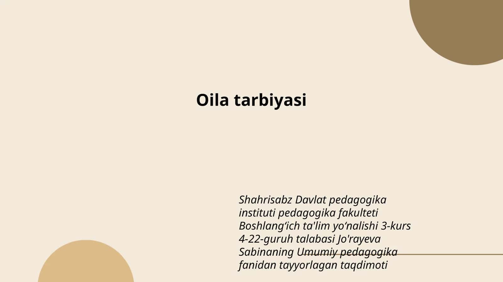 Oila tarbiyasi