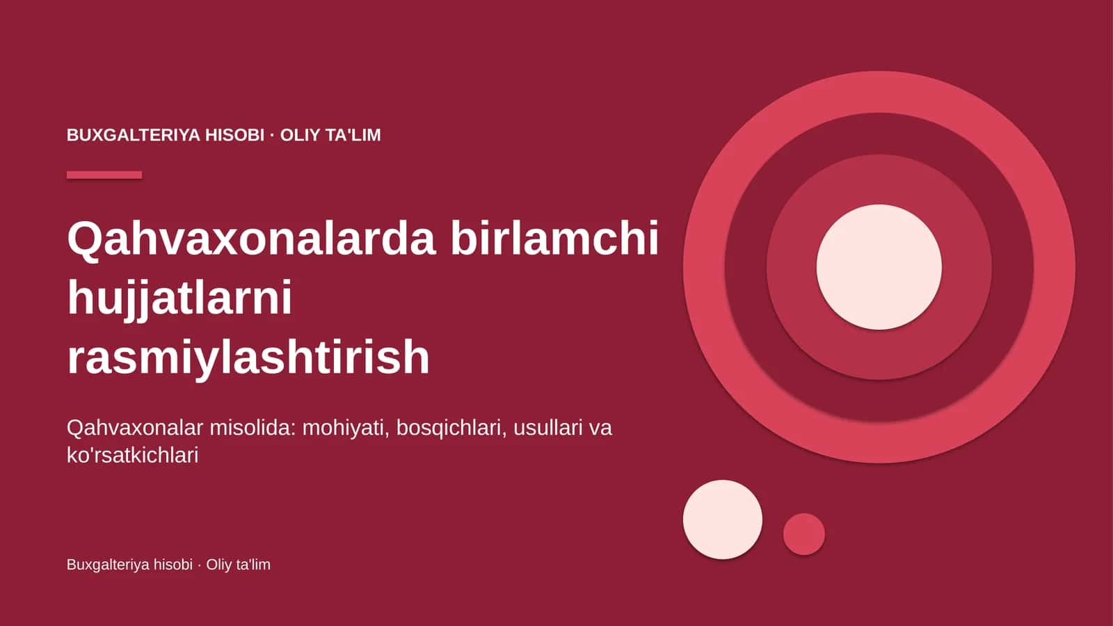 Qahvaxonalarda birlamchi hujjatlarni rasmiylashtirish