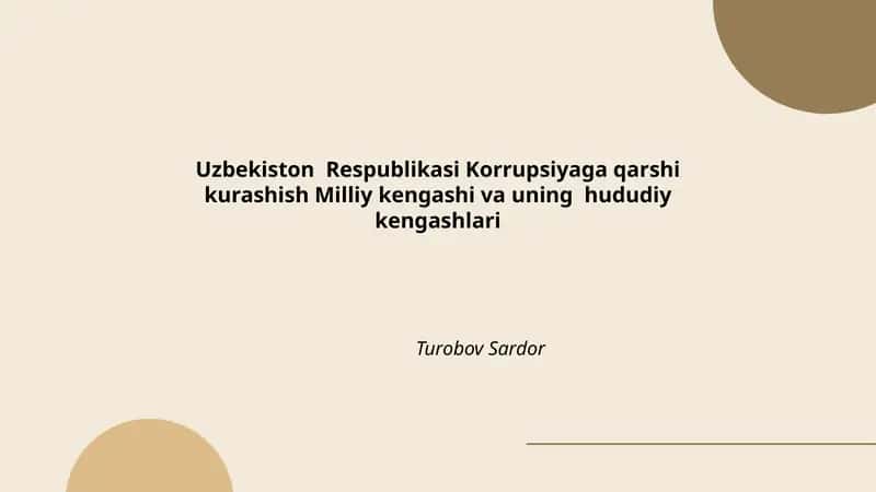 O'zbekiston Respublikasi Korrupsiyaga qarshi kurashish Milliy kengashi va uning hududiy kengashlari