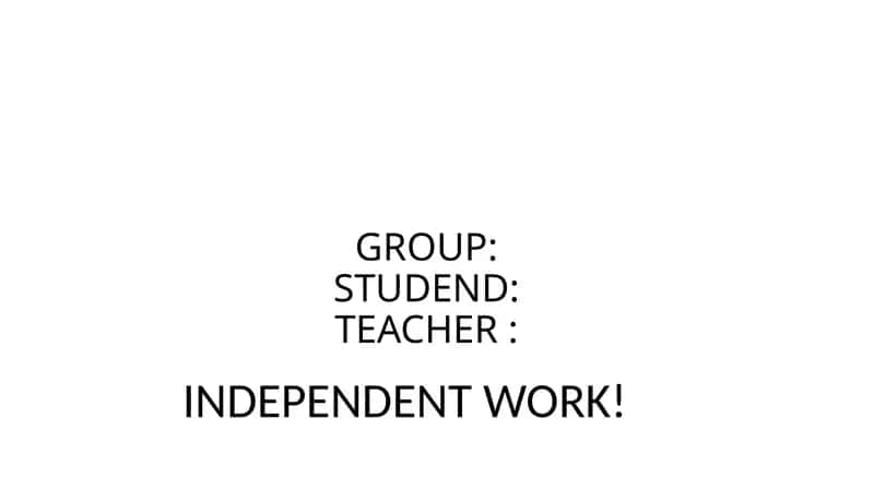 INDEPENDENT WORK