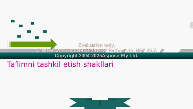 Ta’limni tashkil etish shakllari