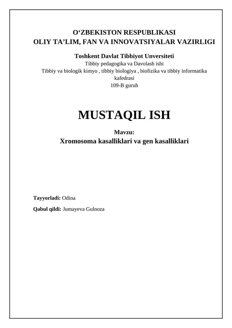 Xromosoma va gen kasalliklari