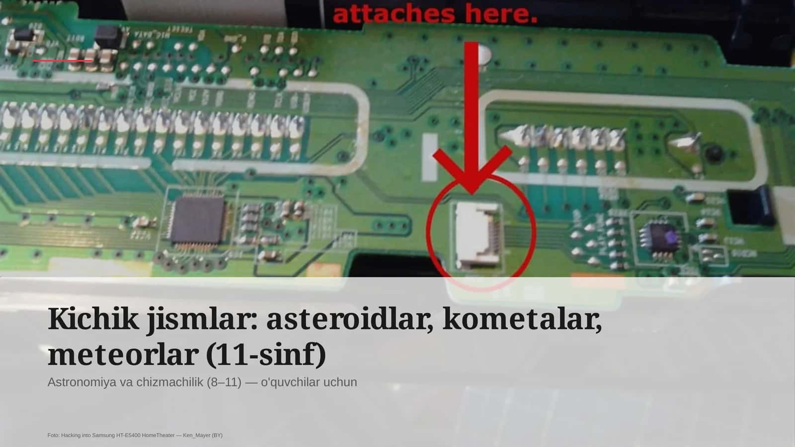 Astronomiya va chizmachilik (8–11) — o'quvchilar uchun