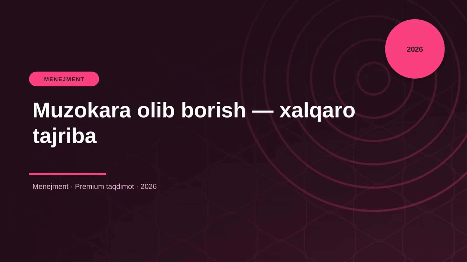 Muzokara olib borish — xalqaro tajriba
