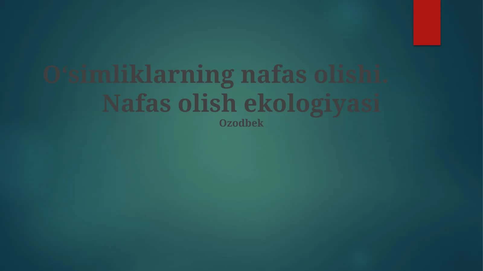 O'simlik nafas olishi