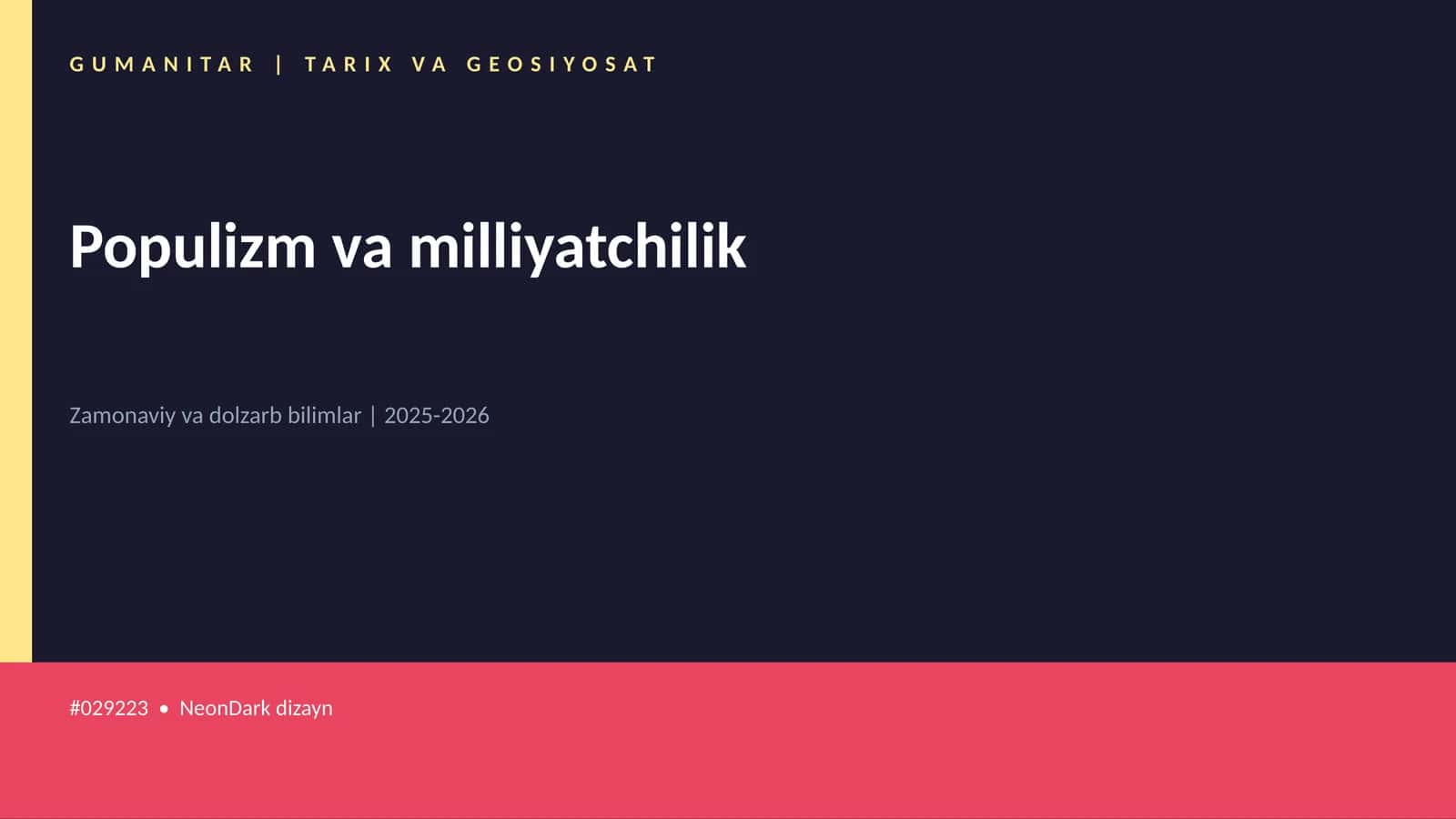 Populizm va milliyatchilik