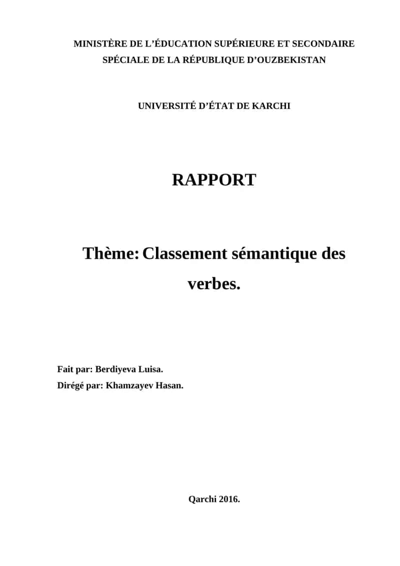 Classement sémantique des verbes