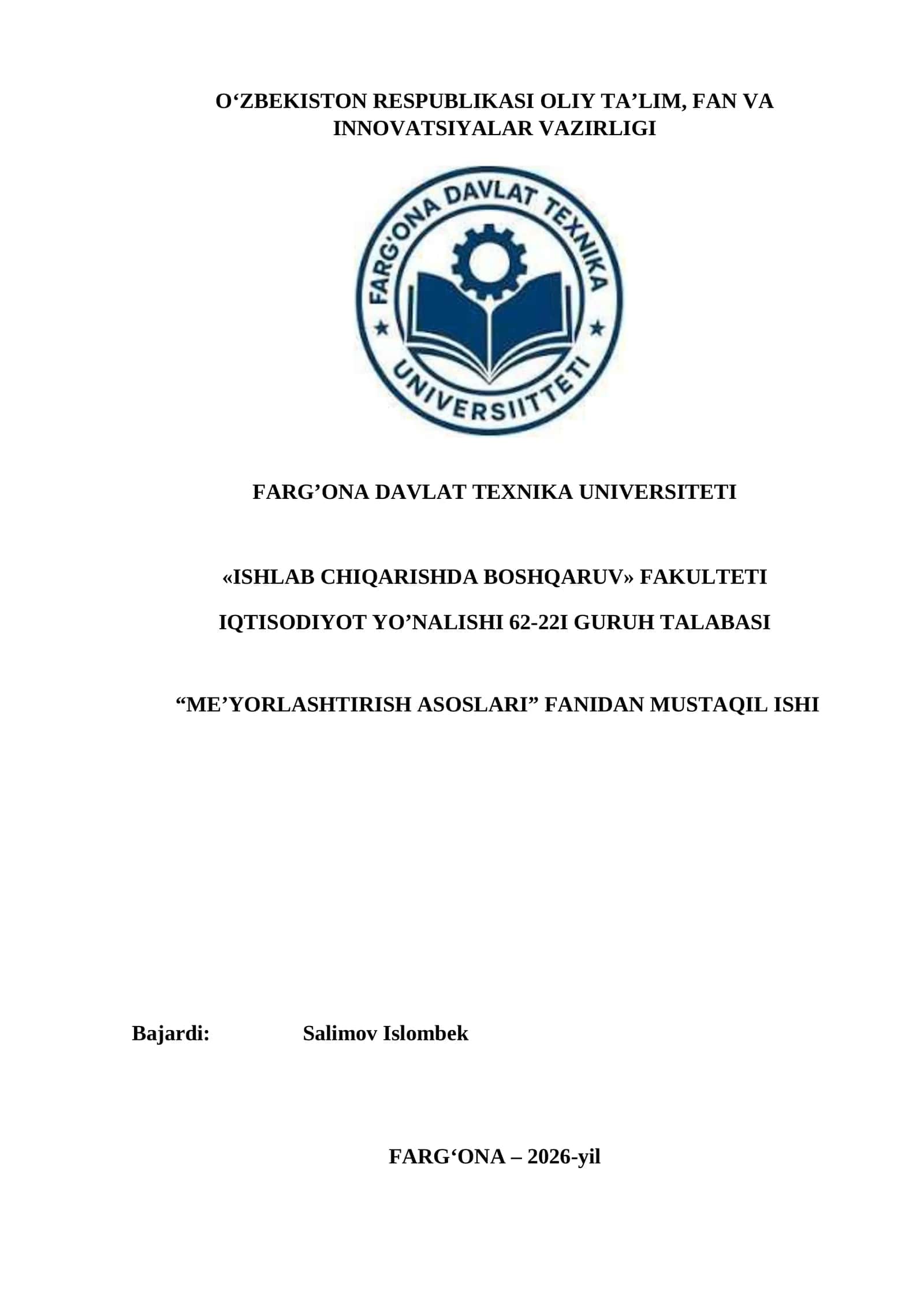 ISH VAQTINI FOTOGRAFIYA QILISH VA TAHLIL QILISH HISOBOTI .