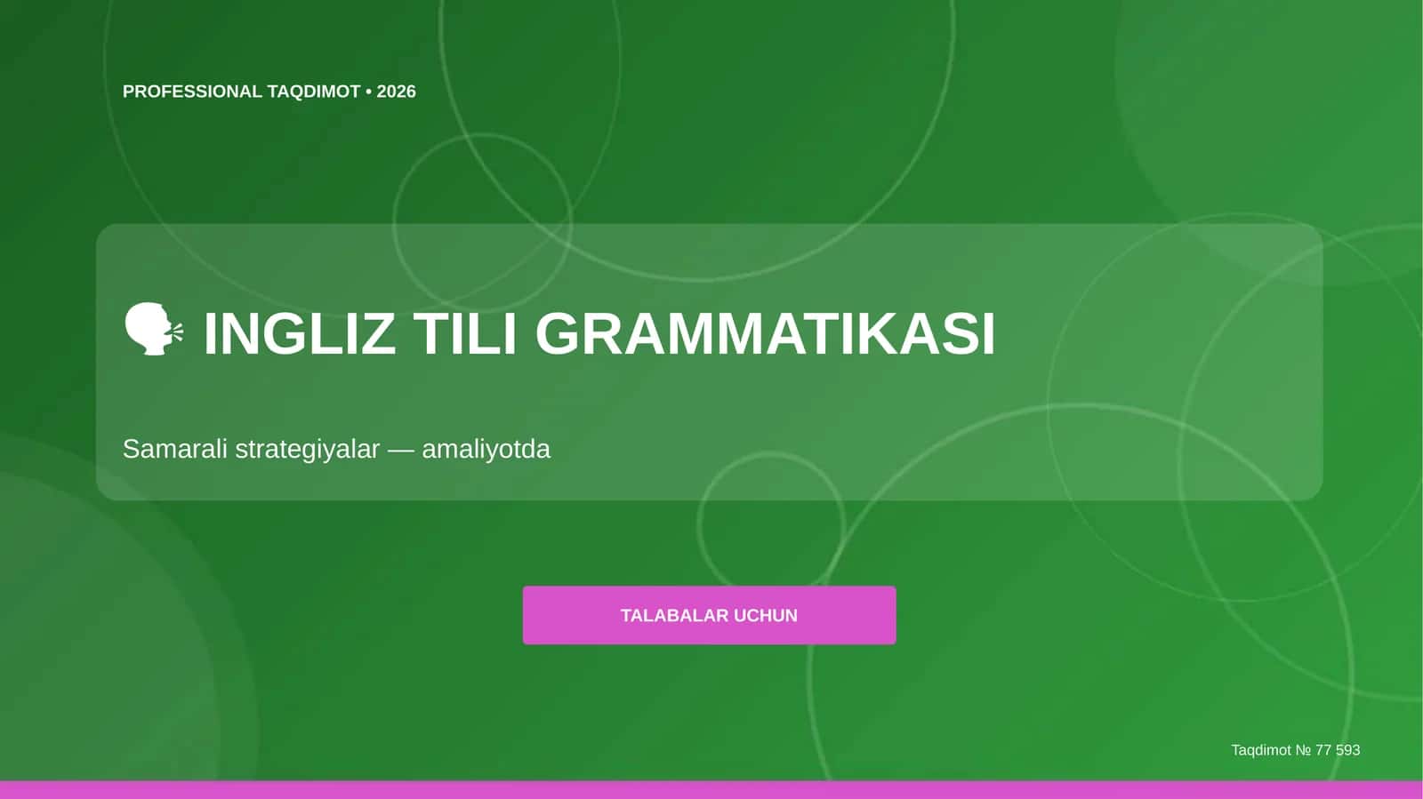 INGLIZ TILI GRAMMATIKASI