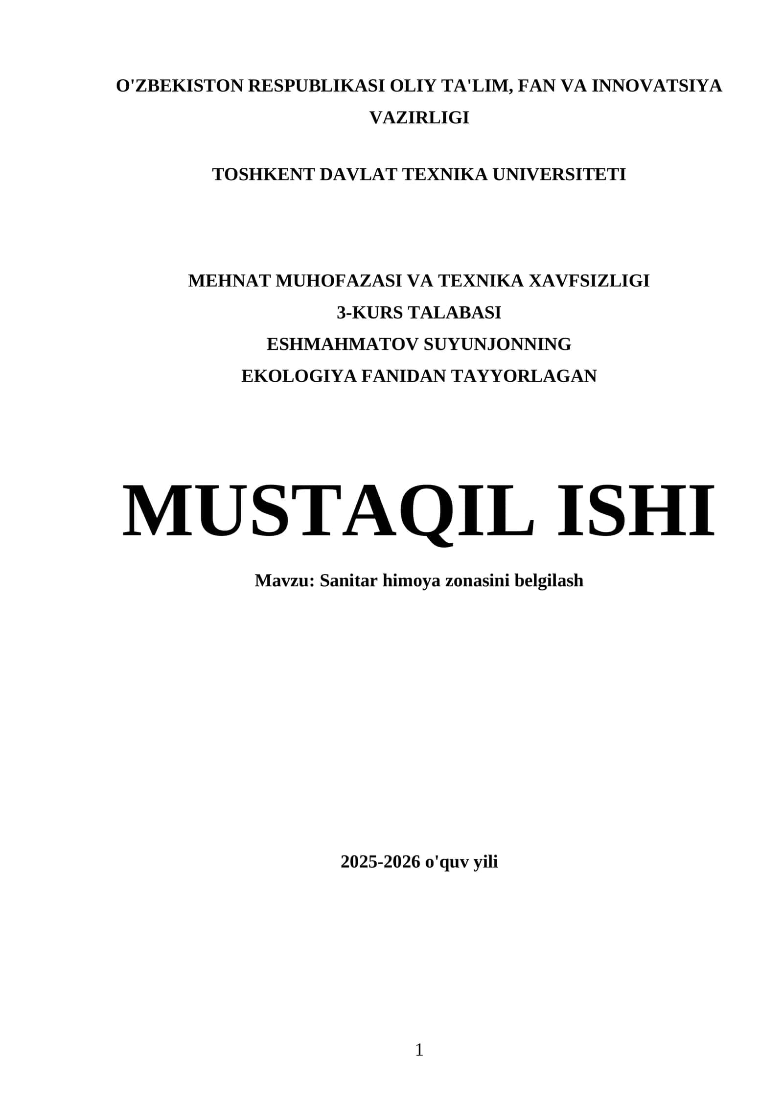 Sanitar himoya zonasini belgilash