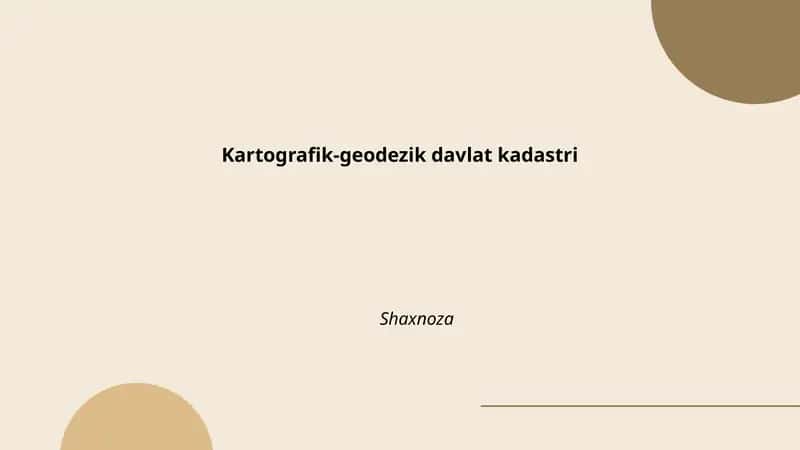 Kartografik-geodezik davlat kadastri