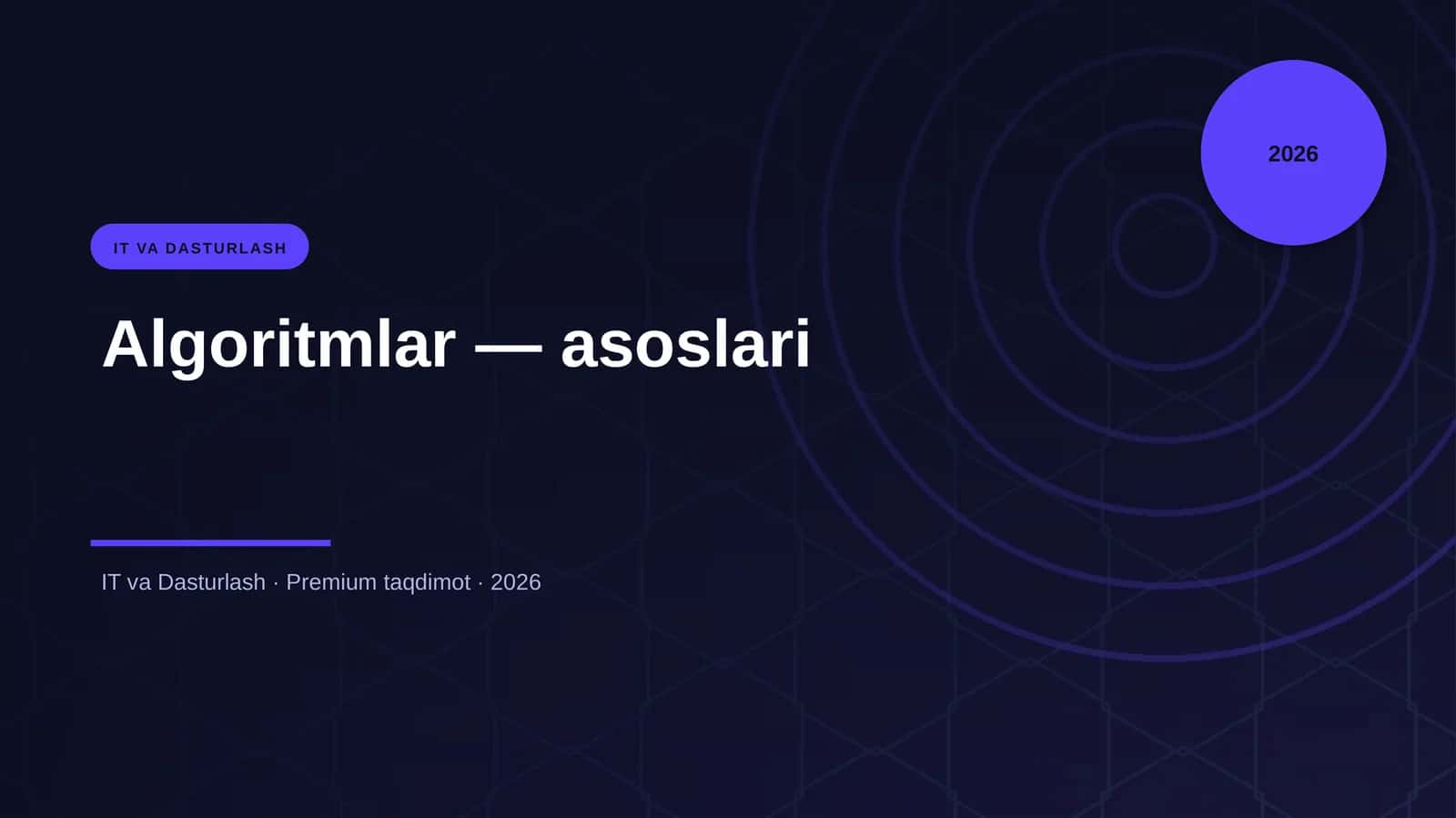 Algoritmlar — asoslari
