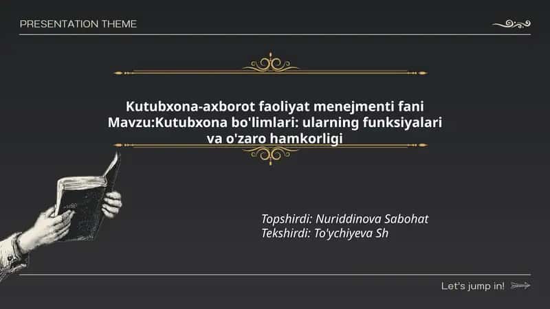 Kutubxona-axborot faoliyat menejmenti fani