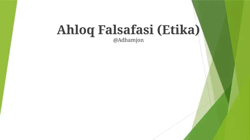 Ahloq Falsafasi (Etika)