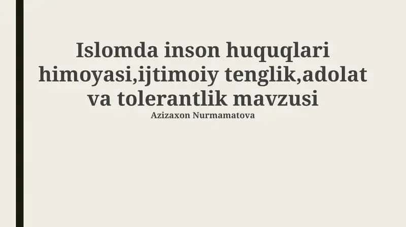 Islomda inson huquqlari