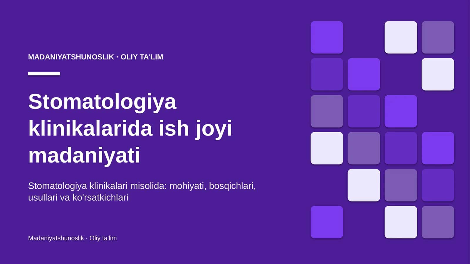 stomatologiya klinikalarida ish joyi madaniyati 9891